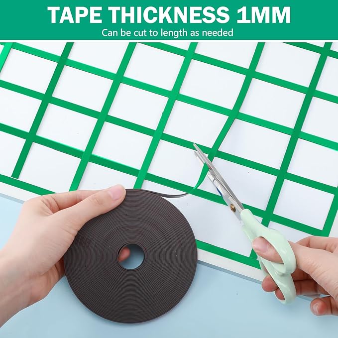 AmazingSpark Magnetic Tape Roll Thin Strips, 0.39 Inch x 33 Feet Magnetic Board - Image 6