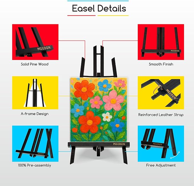 MEEDEN Tabletop Easel Stand for Display: 20" x 12 Pack Pine Wood Table Top - Image 3