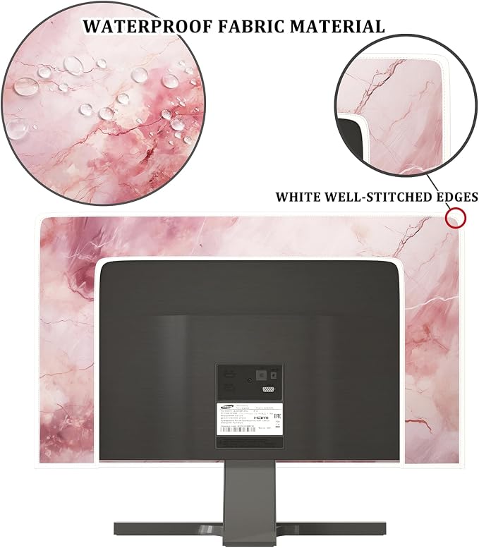 Baocicco Fashion Pink Marble Waterproof Television Cover 45, 48 Inch Full Body - Image 3