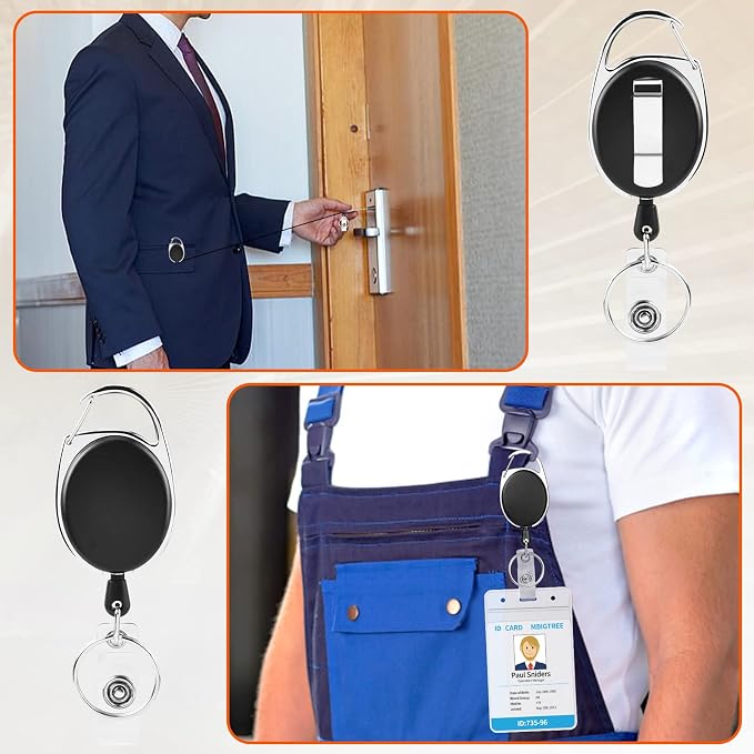 2 Pack ID Badge Holder, Badge Holder Retractable Clip - Image 7