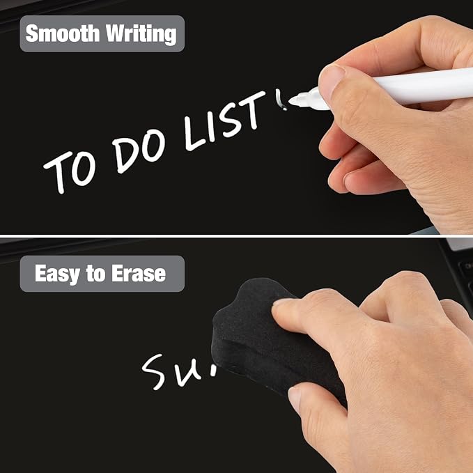 Glass Desktop Whiteboard with Calculator & Storage, Desk Dry Erase Note Memo - Image 5