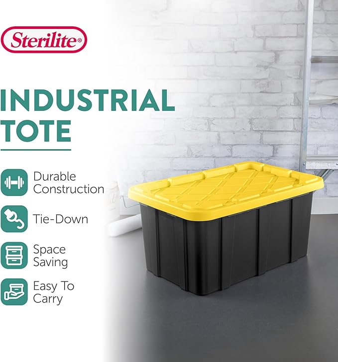 Sterilite 6-Pack Industrial Tote, Plastic Storage Container Bins - Image 2