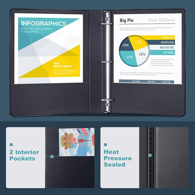 ViVin Sturdy 1.5 Inch D Ring Binders, 1.5'' 3 Ring View Binder - Image 6