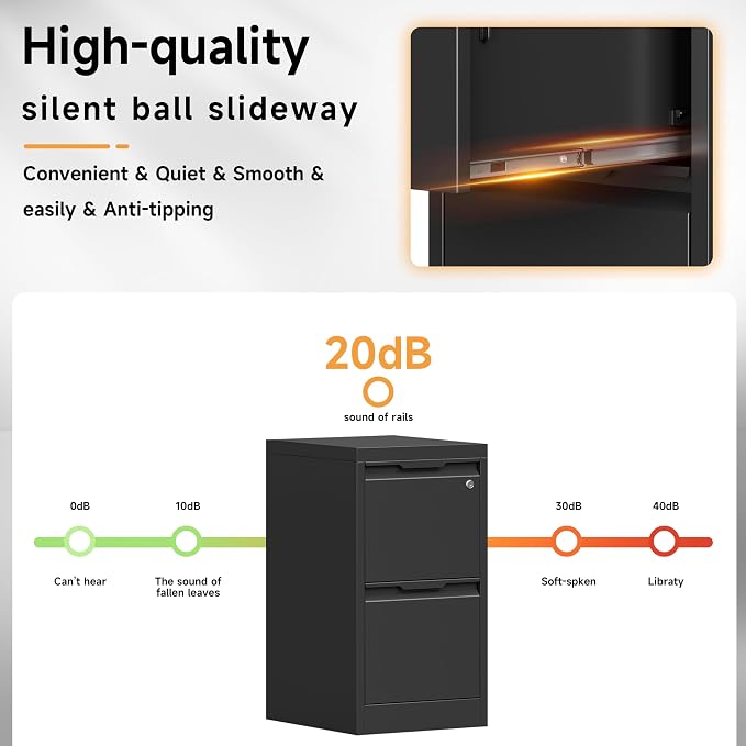 Bestoo 2-Drawer File Cabinet - Image 9
