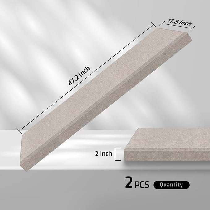 2 Pack 2" Thick Acoustic Panels, 47.24" X 11.81" Fiberglass Wall Panel - Image 3