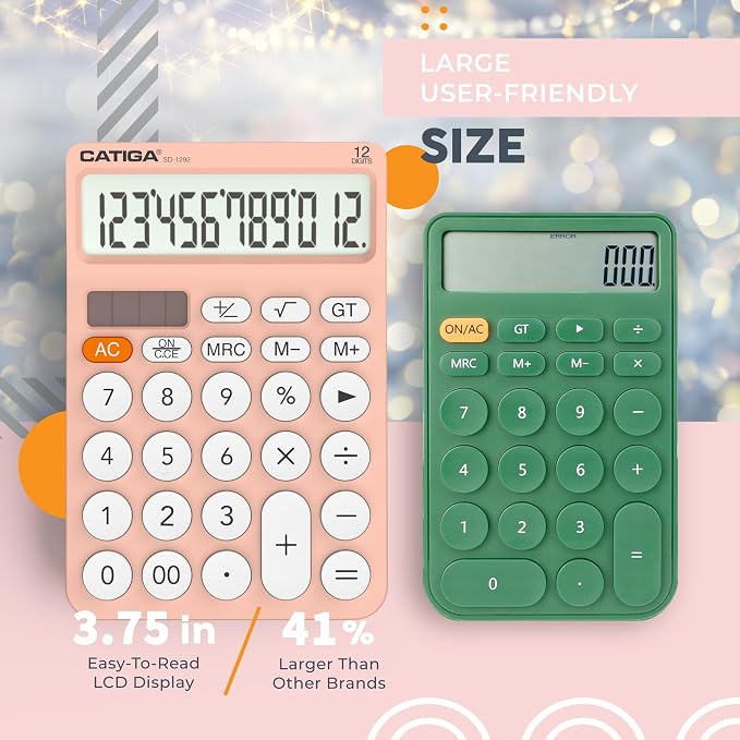 CATIGA 12 Digit Desktop Calculator Basic Desk Calculator - Image 3