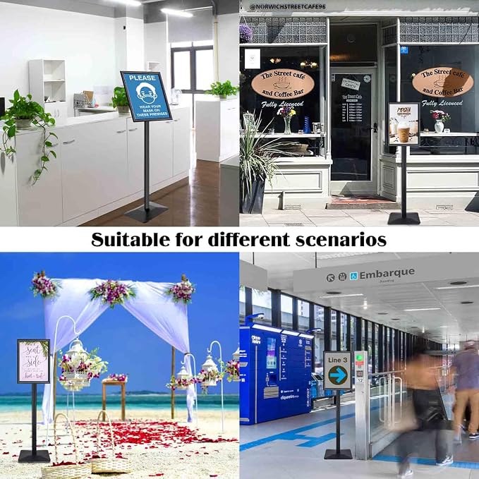 Golemas Sign Stand for Display, 11lbs Integrated Rod Heavy Duty Pedestal Floor - Image 9