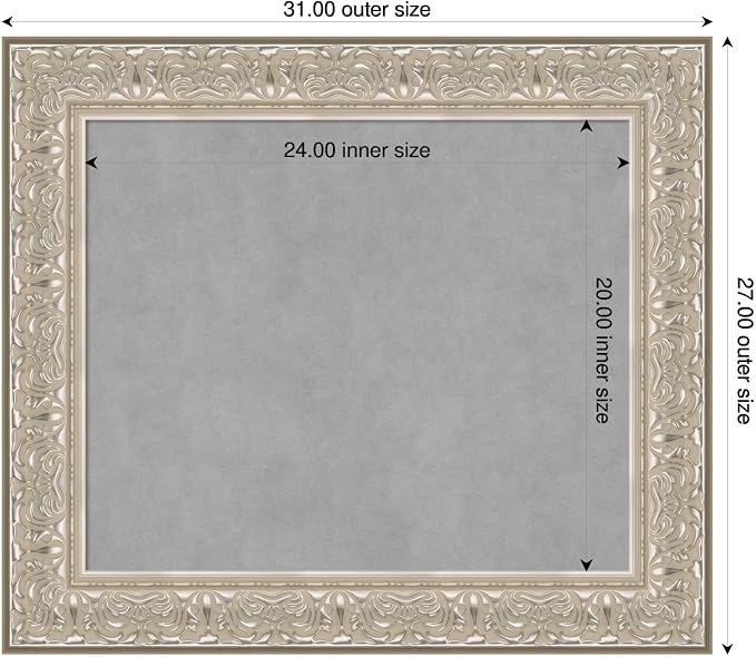 Amanti Art Silver Framed Magnetic Board 27x31 Medium Vision Board - Image 2