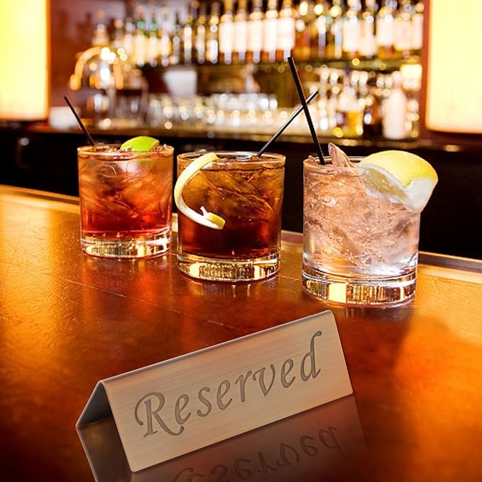 Reserved Sign - Brushed Stainless Steel Free Standing Table Top Compliance Sign - Image 7