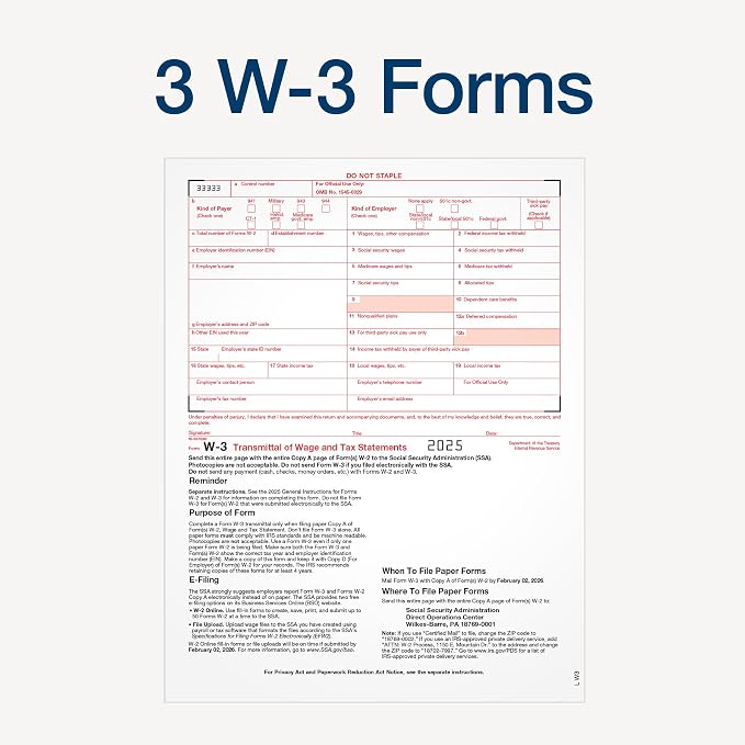 Adams W-2 Forms 2025, 6-Part Kit - Image 5