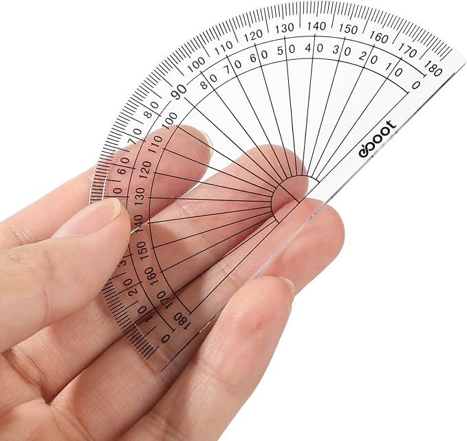 Zonon 100 Pcs 4 Inch Clear Plastic Protractor Bulk Math Protractors Set 180 - Image 3