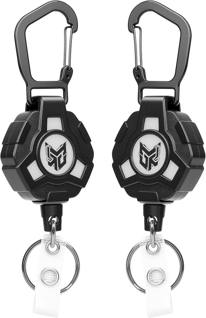 2-Pack Retractable Keychain, Heavy Duty Carabiner Badge Holder, Tactical ID by Unknown