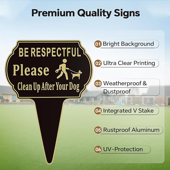 13.6"x9.6" Clean Up after Your Dog Signs Pick Up After Your dog sign - Image 2