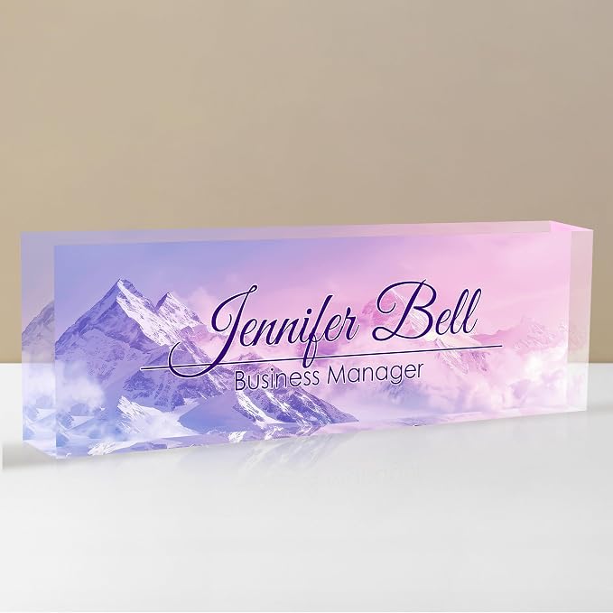 Personalized Name Plate for Desk, Custom Desk Name Plate, Acrylic Name Plate by EOBIBIFUN