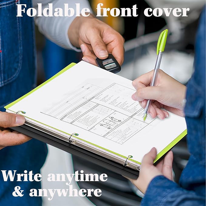 INFUN 1 Inch Telescoping 3 Ring Binder- 4 PCS-Black, Portable Plastic Binder - Image 6