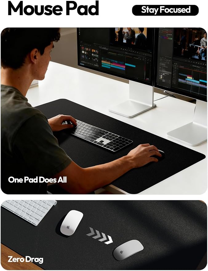 YSAGi Leather Desk Protector, Non-Slip Large Mouse Pad, Waterproof PU Laptop - Image 4