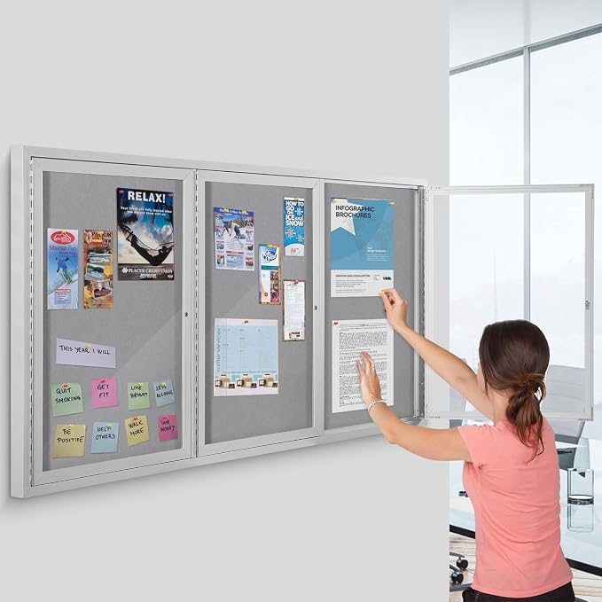 SWANCROWN Outdoor Bulletin Board 94x48in, Enclosed Bulletin Board - Image 6