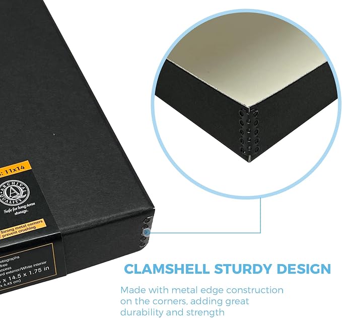 Lineco 11x14 Black Clamshell Archival Folio Storage Box. Acid-Free - Image 4
