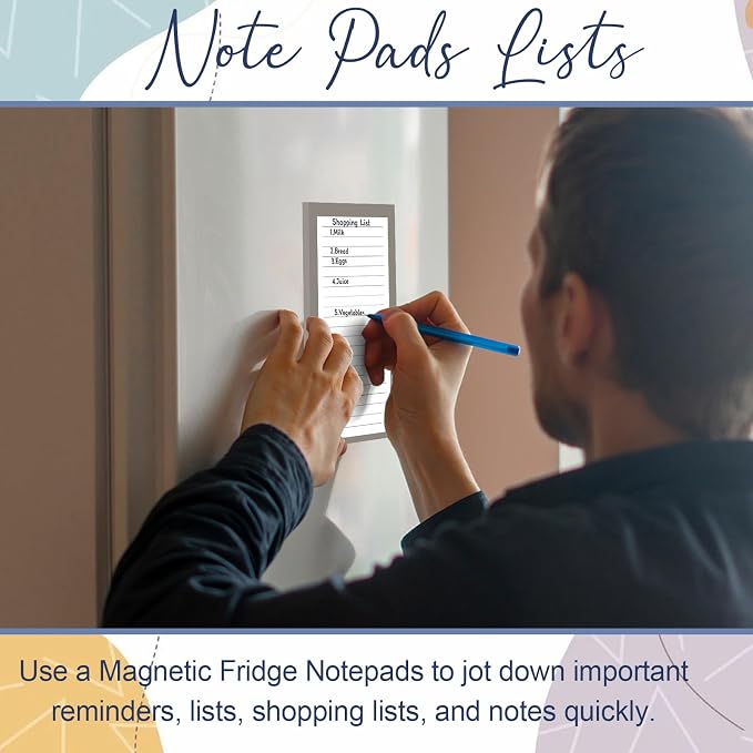 Utron 4 Pack Magnetic Notepads for Refrigerator, 50 Pages/Book Grocery List - Image 6