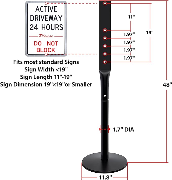 VAIIGO 2Pack Heavy Duty Cast Iron Sign Stand - Image 5