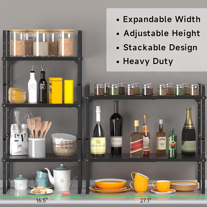 SOFRON Expandable Cabinet Organizer Shelf, Stackable Shelf Riser - Image 7