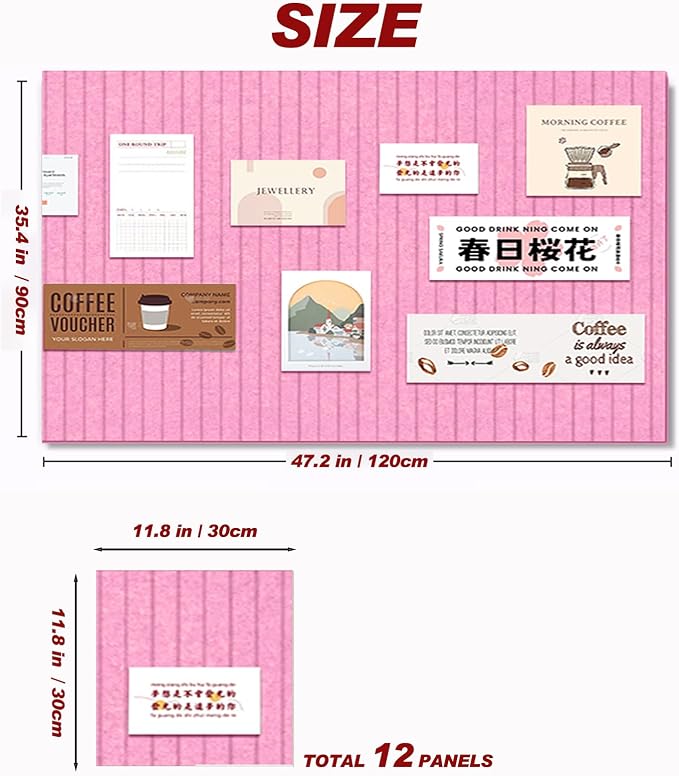 Large Felt Wall Tiles Cork Boards - Image 2