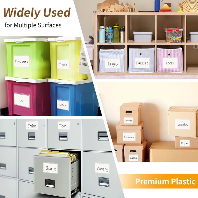 NIUBIER Storage Bin Labels, 36 Pack Clear Adhesive Pockets, Index Card Holder - Image 7