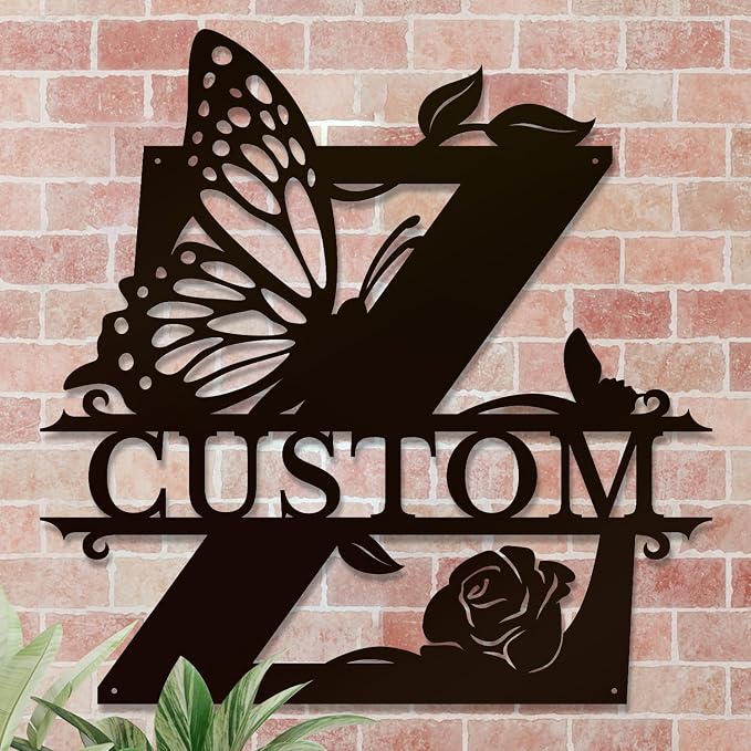 Personalized Custom Letter Name metal Signs, Custom Black Letter Monogram Wall - Image 4
