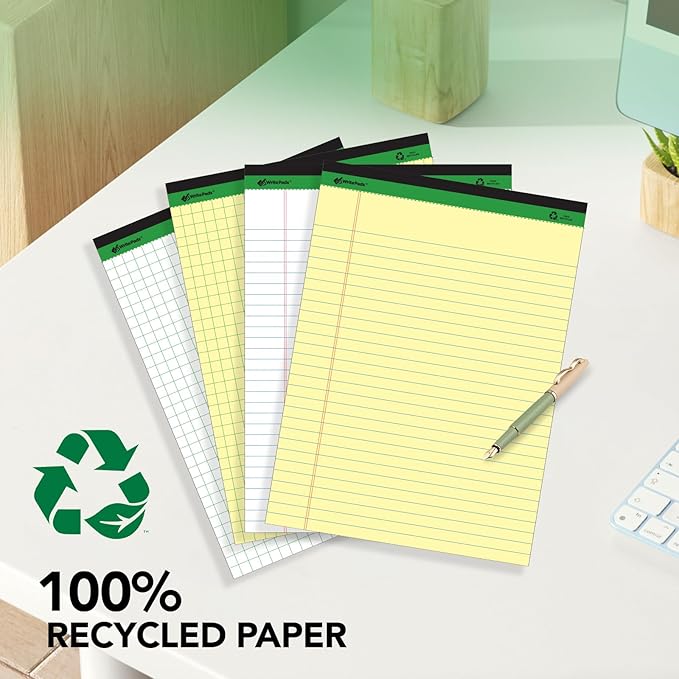 KAISA Yellow Legal Pads 12Pads Writing Pads Recycled Paper 5"x8" Norrow Ruled - Image 6