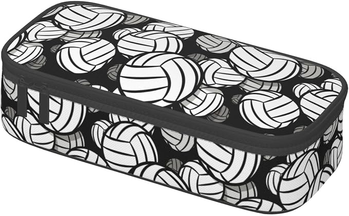 HKHEHOP Volleyball Ball Pattern Pencil Case Big Capacity Storage Pencil Pouch - Image 3