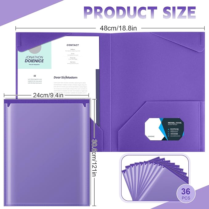Henoyso 36 Pcs Plastic Folders - Image 2
