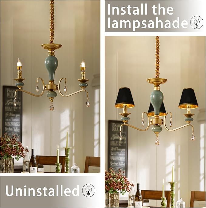 TAaMTYH small lamp shade chandelier shades set of 3，Fabric Lampshade - Image 8