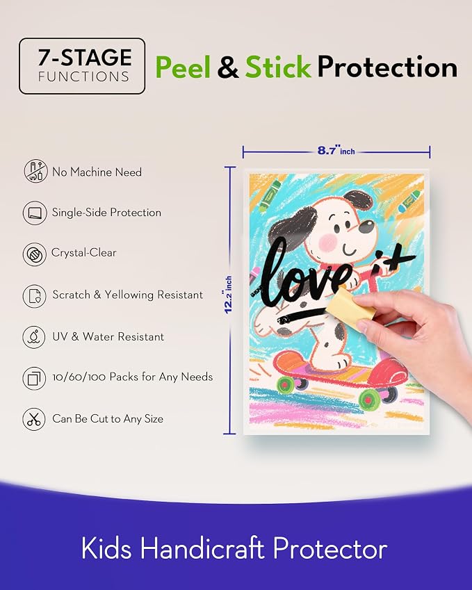 Uinkit 4mil Thicker Single-Sided Self-Adhesive Laminating Sheets 100Pack Letter - Image 2