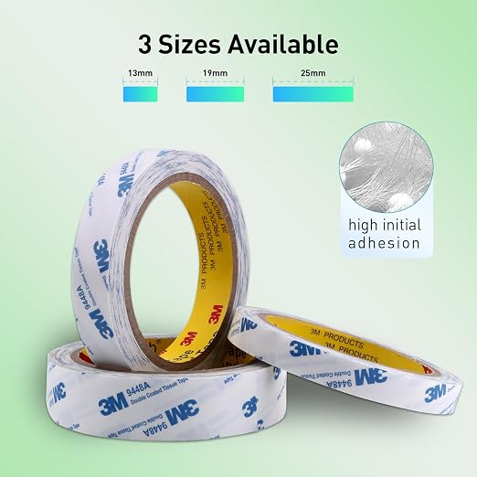 Double Sided Tape 9448A 1" x 33Ft Pack of 1 Made of 3M Super Sticky Adhesive - Image 2