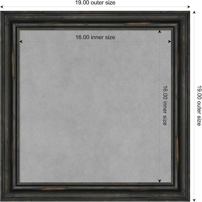 Amanti Art Black Framed Magnetic Board 19x19 Small Vision Board - Image 4