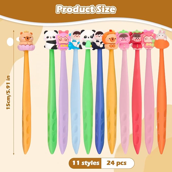24 Pcs Cute Retractable Eraser for Pencils Cute School Supplies Kawaii Erasers - Image 2