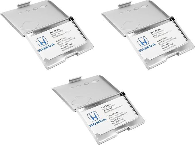 Stephanie Imports Set of 3 Slim & Minimalist Metal Business Card Holder Unisex - Image 3