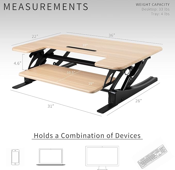 VIVO 36 inch Height Adjustable Stand Up Desk Converter, V Series, Quick Sit to - Image 4
