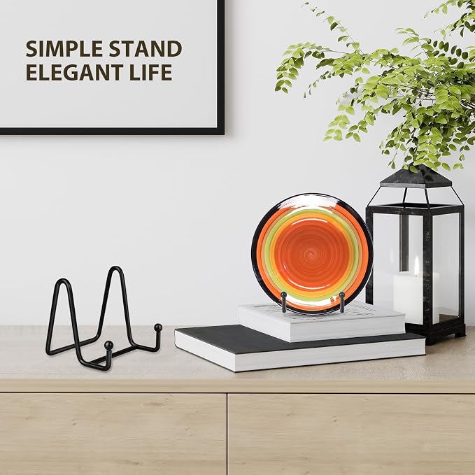 LIONWEI LIONWELI Black Decorative Plate Stand Holder Picture Frame Stand Easel - Image 3