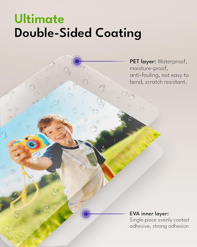 Uinkit 4mil Thicker Single-Sided Self-Adhesive Laminating Sheets 100Pack Letter - Image 7