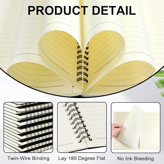 Yahenda 72 Pcs Spiral Notebook Bulk A5 Journal Lined 8.3'' x 5.5'' Writing - Image 3