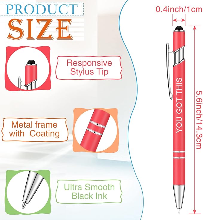 Zonon 12 Pcs Inspirational Pens Bulk Funny Ballpoint Pen - Image 2