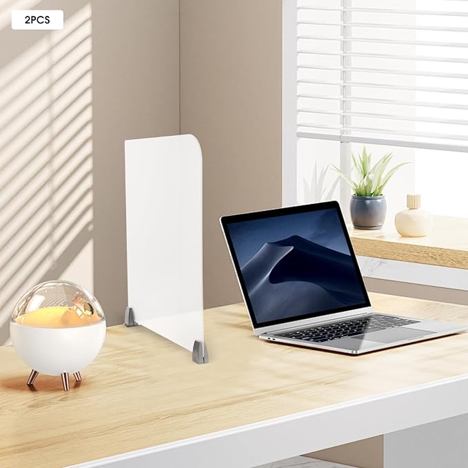 2 Pack Clamp-on Desk Privacy Panels, Frosted Acrylic Desk Dividers - Image 8