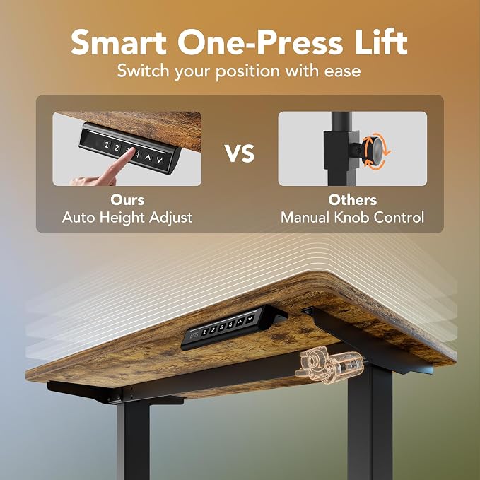 HUANUO 55 x 28 inch Electric Standing Desk Adjustable Height, 4 Memory Height - Image 6