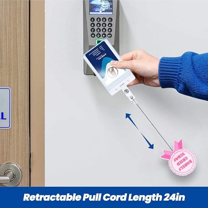 Barely Cried Today Funny Nurse Badge Reel, Cute Pink Ribbon Retractable ID Card - Image 6