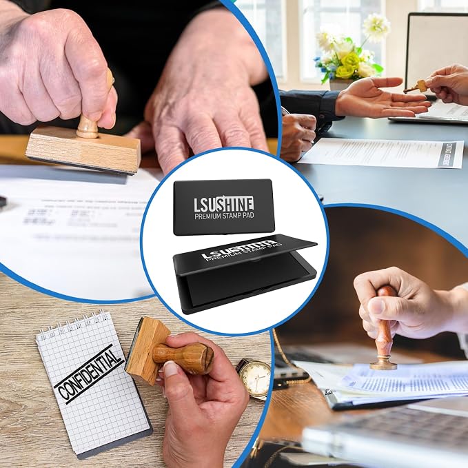 Large Stamp Pad, 6.1 x 3.4 Inch Black Ink Pad Premium Quality Felt Pad Rubber - Image 7