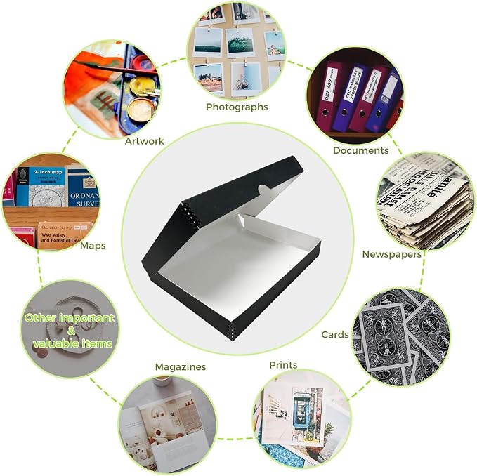 Lineco Folio Storage Box, Clamshell Design, 9.5x12.5x1.75 Inches, Archival - Image 6