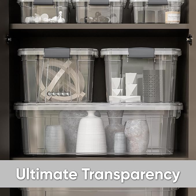 Superio Storage Bins with Lids- 2 Pack, 4.5 Qt Clear Boxes - Image 6