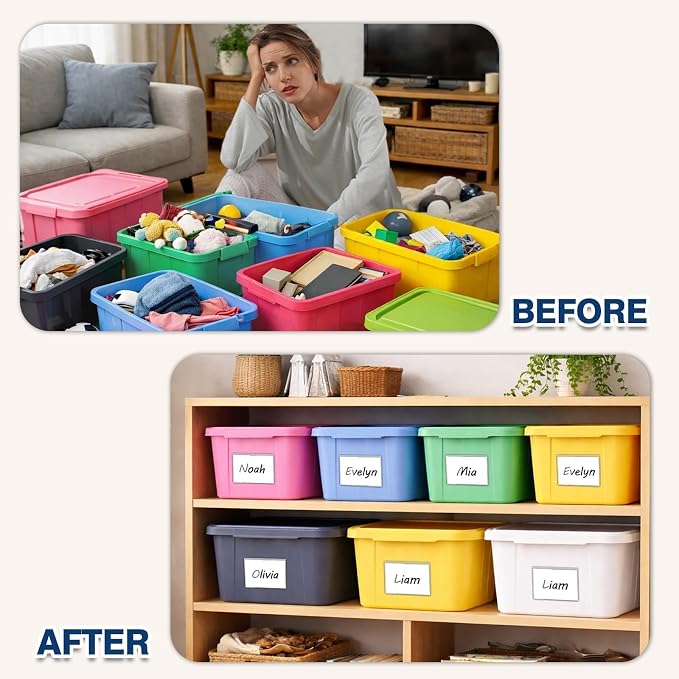 H4D 48 Pack Labels for Storage Bins, Tote Label Pockets for Organizing Storage - Image 5
