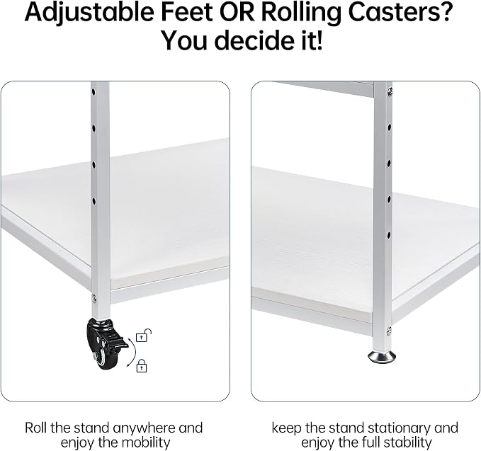 Fannova White Printer Stand, 23.6 x18.9 x 30 Inches Big Size Printer Table - Image 9